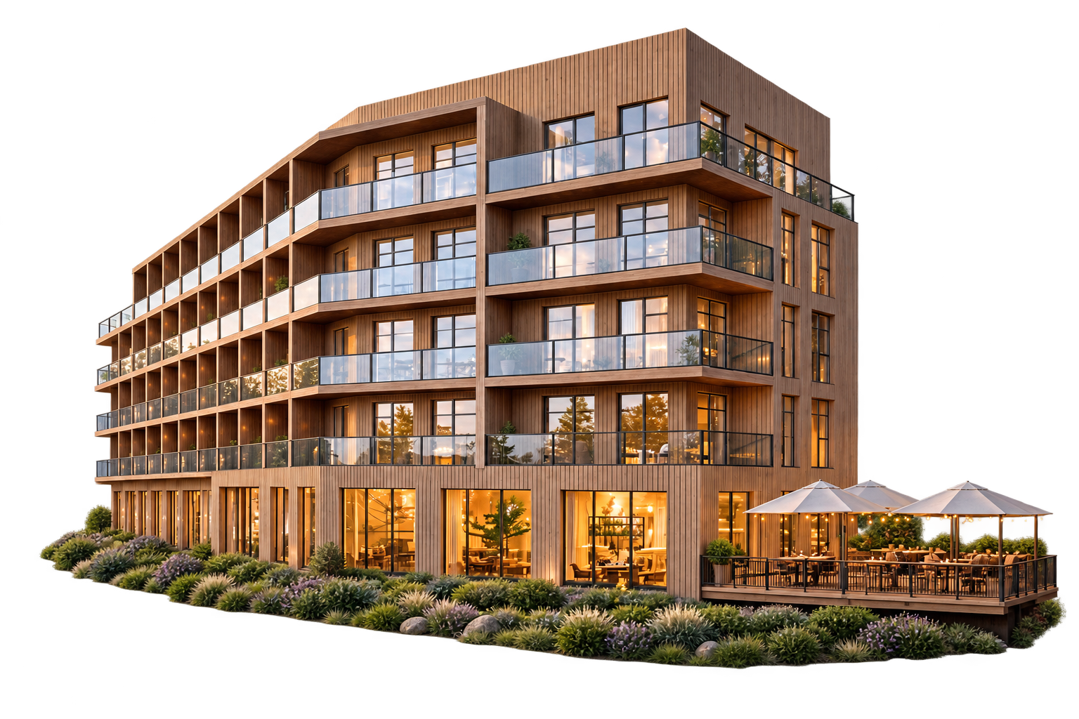 Maison Centrale — 3D-візуалізація головної будівлі курорту